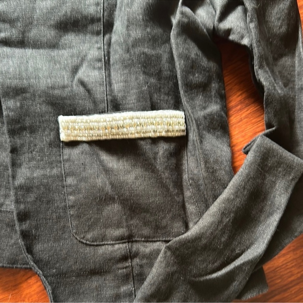 BNWT Tommy Bahama 100% linen Black Jacket with Silver Accents size XS - Picture 4 of 5
